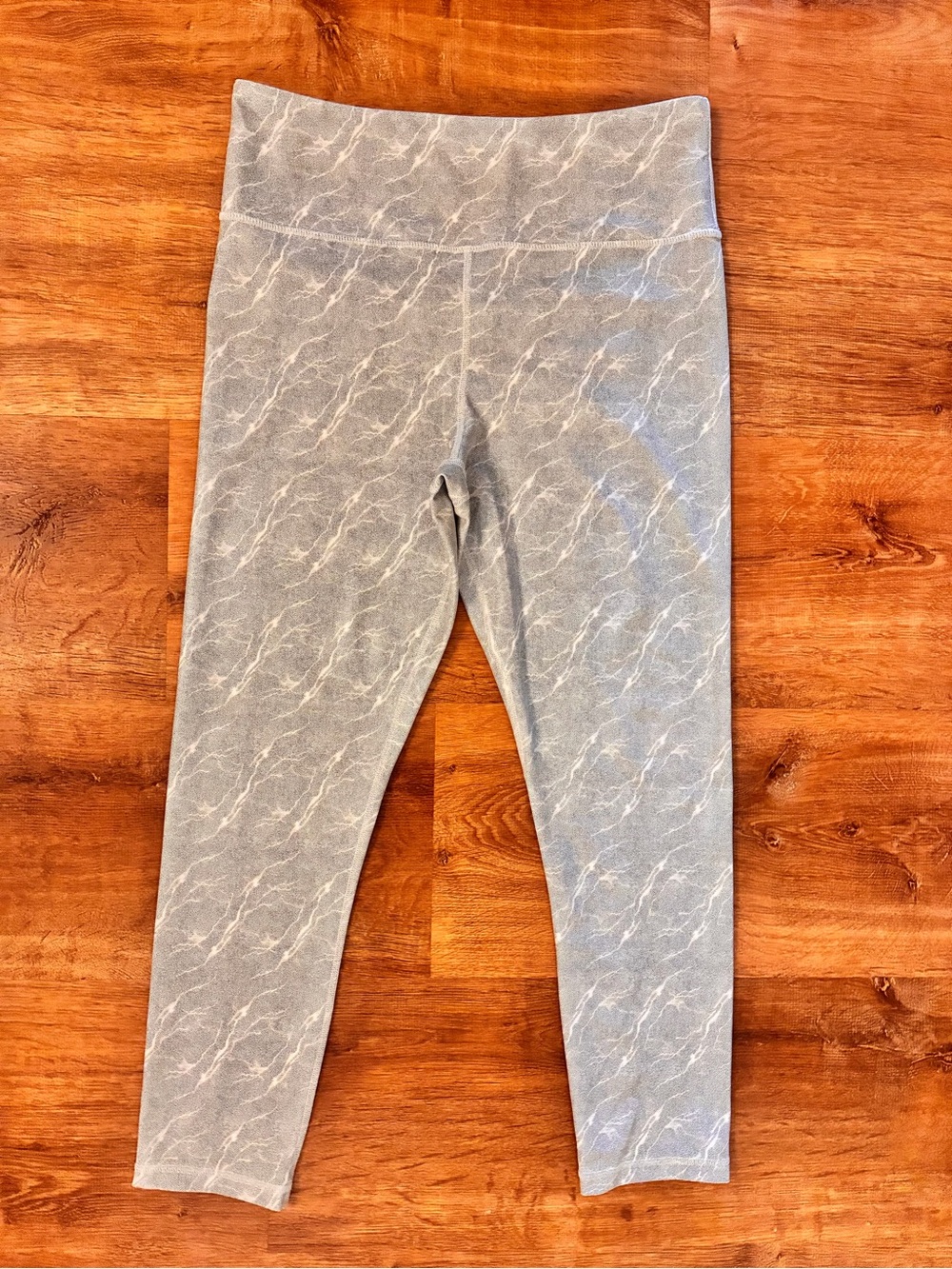ZYIA NWOT Michelangelo Marble Light n Tight Hi-Rise 7/8 24” Gray White Sz 12